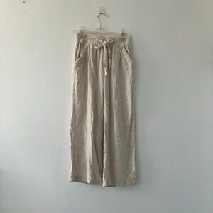 petite linen pants, small